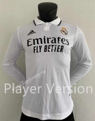 Player Version 2022-2023 Real Madrid Home White LS Thailand Soccer Jersey AAA-2016