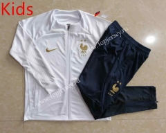 2022-2023 France White Kids/Youth Soccer Jacket Uniform-815