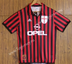 Retro Version 99-00 Centennial Edition AC Milan Red&Black Thailand Soccer Jersey AAA-SL