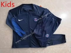 2022-2023 Paris SG Royal Blue Kids/Youth Soccer Jacket Unifrom With Hat-815