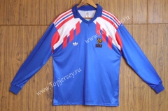 Retro Version 88-90 France Home Blue LS Thailand Soccer Jersey AAA-SL