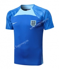 2022-2023 England Camouflage Blue Short-sleeved Thailand Soccer Tracksuit Top-815