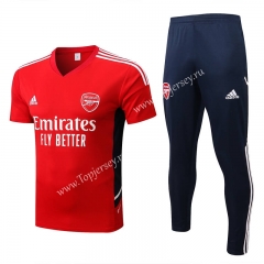 2022-2023 Arsenal Red Short-Sleeve Thailand Soccer Tracksuit-815