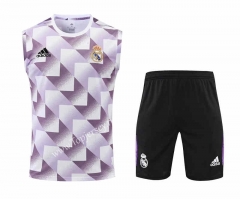 2022-2023 Real Madrid Purple&White Thailand Soccer Vest Uniform-418