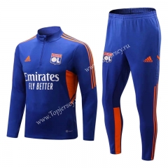 2022-2023 Olympique Lyonnais Camouflage Blue Thailand Soccer Tracksuit-411