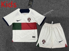 2022 World Cup Portugal Away White Kids/Youth Soccer Uniform-GB