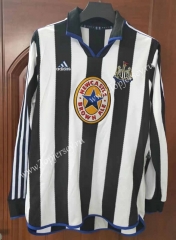 Retro Version 1999-2000 Newcastle United Black&White LS Thailand Soccer Jersey AAA-7T
