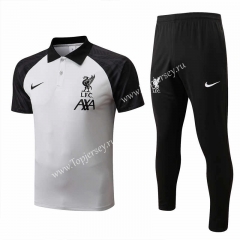 2022-2023 Liverpool Light Gray Thailand Polo Uniform-815