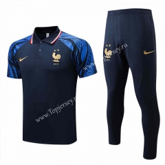 2022-2023 France Royal Blue Thailand Polo Uniform-815