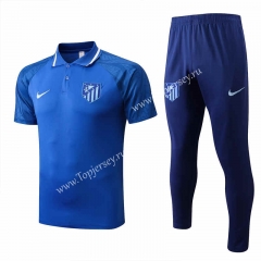 2022-2023 Atletico Madrid Camouflage Blue Thailand Polo Uniform-815