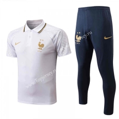 2022-2023 France White Thailand Polo Uniform-815