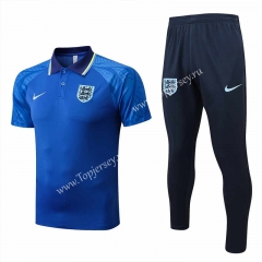 2022-2023 England Camouflage Blue Thailand Polo Uniform -815