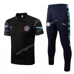 2022-2023 Manchester City Black Thailand Polo Uniform-815