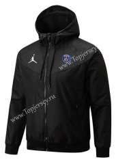 2022-2023 Jordan Paris SG Black Trench Coats With Hat-815