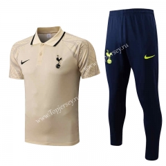2022-2023 Tottenham Hotspur Beige Thailand Polo Uniform-815