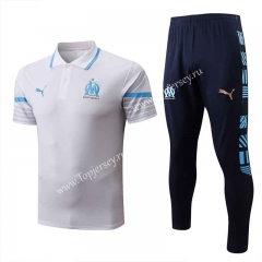 2022-2023 Olympique de Marseille White Thailand Polo Uniform-815