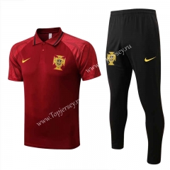 2022-2023 Portugal Maroon Thailand Polo Uniform-815