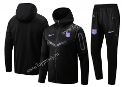 2022-2023 Barcelona Black Thailand Soccer Jacket Uniform With Hat-815