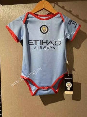 2022-2023 Manchester City Home Blue Baby Uniform-CS