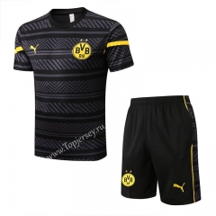 2022-2023 Borussia Dortmund Pad Printing Black Short-sleeved Thailand Soccer Tracksuit -815