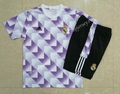 2022-2023 Real Madrid Gray&Purple Short-Sleeve Thailand Soccer Tracksuit-815