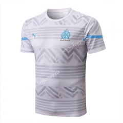 2022-2023 Olympique de Marseille White Short-sleeved Thailand Soccer Tracksuit Top-815