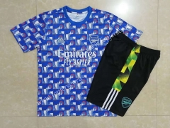 2022-2023 Arsenal Blue Short-Sleeve Thailand Soccer Tracksuit-815