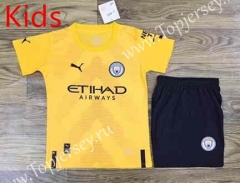 2022-2023 Manchester City Yellow Kid/Youth Soccer Uniform-709