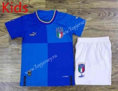 2022-2023 Italy Home Blue Kids/Youth Soccer Uniform-709