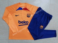 2022-2023 Barcelona Orange Thailand Soccer Tracksuit -815