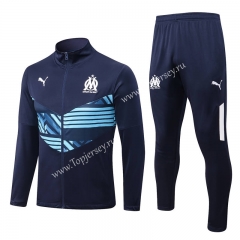 2022-2023 Olympique Marseille Royal Blue Thailand Soccer Jacket Uniform-815