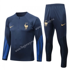 2022-2023 France Royal Blue Thailand Soccer Tracksuit-815