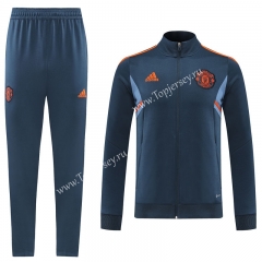 2022-2023 Manchester United Blue&Gray Thailand Soccer Jacket Uniform-LH