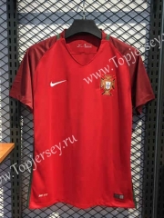 Retro Version 2016 Portugal Red Thailand Soccer Jersey AAA-2669