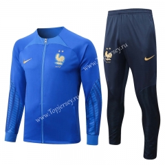 2022-2023 France Camouflage Blue Thailand Soccer Jacket Uniform-815