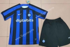 2022-2023 Inter Milan Home Blue&Black Soccer Uniform-718