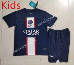 Correct Version 2022-2023 Paris SG Home Blue Kid/Youth Soccer Uniform-507