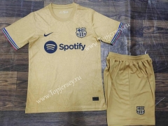 2022-2023 Barcelona Away Yellow Soccer Uniform-709