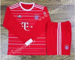 2022-2023 Bayern München Home Red LS Soccer Uniform-709