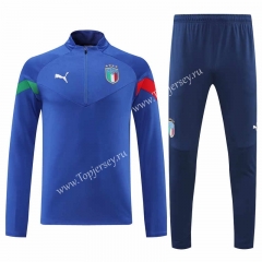 2022-2023 Italy Blue Thailand Soccer Tracksuit-CS