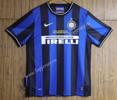 Retro version 09-10 Champions League Inter Milan Home Blue&Black Thailand Soccer Jersey AAA-SL