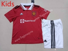 2022-2023 Manchester United Home Red Kids/Youth Soccer Uniform-507