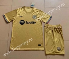 2022-2023 Barcelona Away Gold Soccer Uniform-718