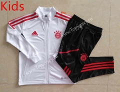 2022-2023 Bayern München White Kids/Youth Soccer Jacket Uniform-815