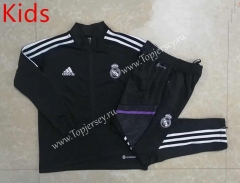 2022-2023 Real Madrid Black Kids/Youth Soccer Jacket Uniform-815