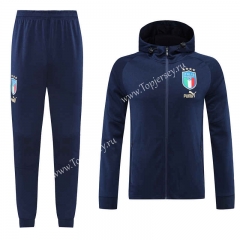 2022-2023 Italy Royal Blue Thailand Soccer Jacket Uniform With Hat-LH