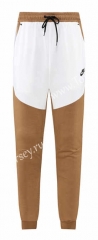 Khaki&White Thailand Soccer Jacket Long Pants-LH