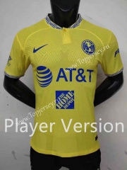 Player Version  2022-2023 Club America Home Yellow Thailand Soccer Jersey AAA