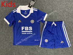 2022-2023 Leicester City Home Blue Kids/Youth Soccer Uniform-GB
