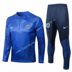 2022-2023 Paris SG Camouflage Blue Thailand Soccer Tracksuit -815